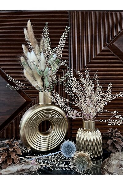 ERGİNCİ HOME Bohem Tarz GOLD İSKANDİNAV 2 li BÜYÜK KÜÇÜK Vazo Hediyelik Pinterest Pampas Dekoratif Eşya
