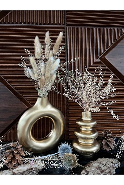 Bohemian Style GOLD SCANDINAVIAN 2-Piece Vase Gift Pinterest Pampas Decorative HIGH QUALITY PAINTED