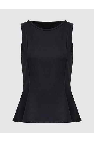 Jimmy Key Black Crew Neck Sleeveless Knitted Blouse