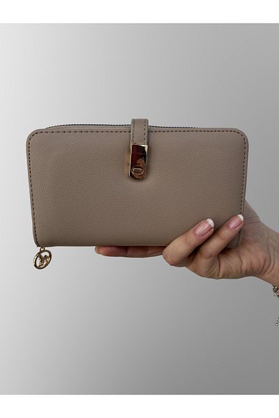 shiny ever Mink Women's Wallet with Gold Detail