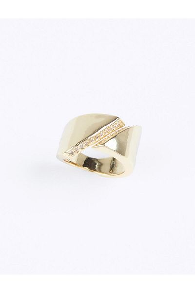 Jimmy Key Modern Ring with Gold Color Stone Figure