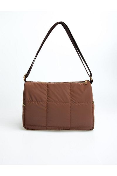 Jimmy Key Bitter Brown Zipper Detailed Leopard Patterned Shoulder Bag