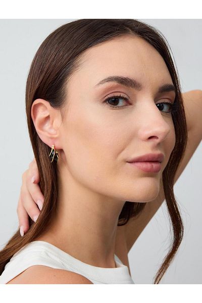 Jimmy Key Black Spiral Patterned Elegant Earrings