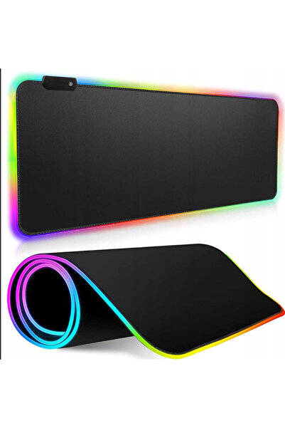 nelerbulurum 14 Değişen Ledli Rgb Su Geçirmez kaymaz taban Mousepad Siyah 80*...