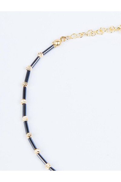 Jimmy Key Elegant Anklet with Gold Color Bead Detail