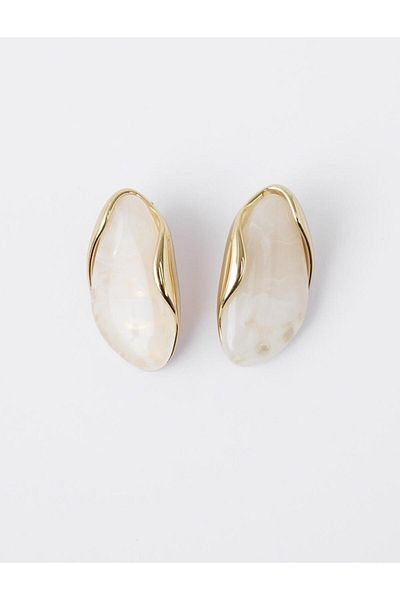 Jimmy Key Asymmetrical Earrings with Gold Color Drop Figures