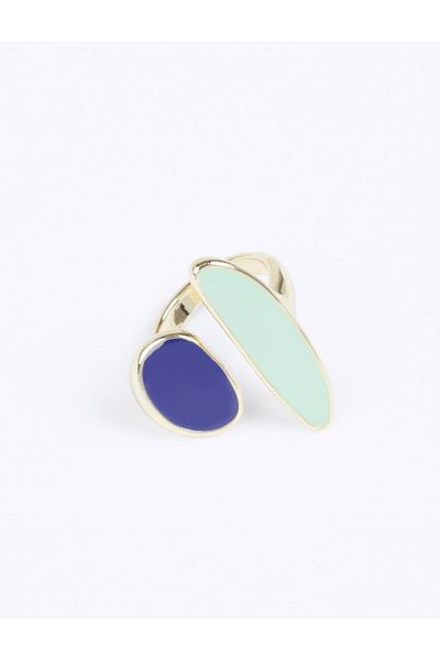 Jimmy Key Green Color Block Modern Ring