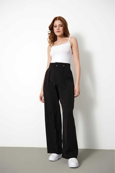 H&A İSTANBUL Pantaloni Palazzo plisați cu talie înaltă de damă