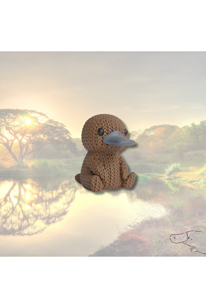 mmb Breloc Ornithorhynchus – Figurină cu model tricotat maro |   Mini accesor...