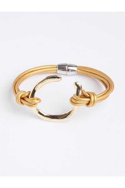 Jimmy Key Gold Color Metal Figured Magnet Bracelet