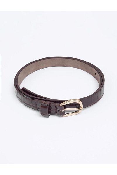 Jimmy Key Brown Stripe Patterned Leather Look Belt