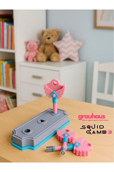 GRAUHAUS Squid Game 3 Hide-And-Seek 3-Key Set Square Round Triangle Game Set