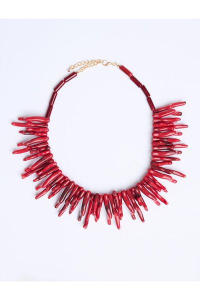 Jimmy Key Red Coral Figured Necklace