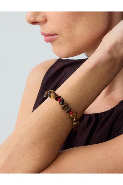 Jimmy Key Mixed Natural Stone Adjustable Bracelet