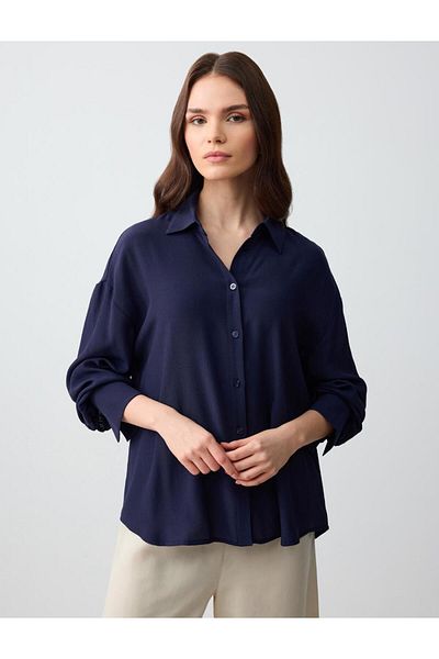 Jimmy Key Loose fit Shirt Collar Woven Dark Blue Shirt