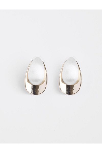 Jimmy Key White Drop Figured Pearl Earrings
