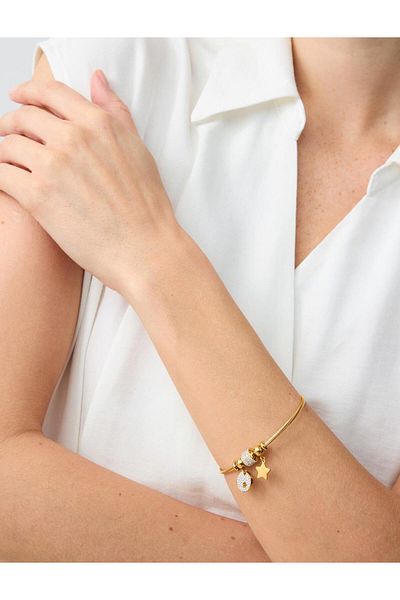 Jimmy Key Gold Color Star Figured Shiny Charm Bracelet