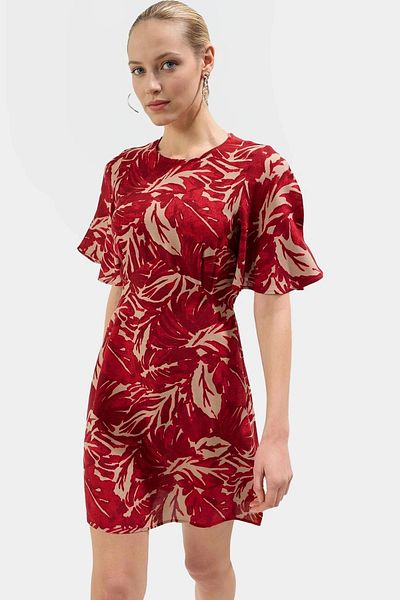PayBuy Tropical Floral A-Line Viscose Mini Dress Summer Casual Quality Craftsmanship Professional Look