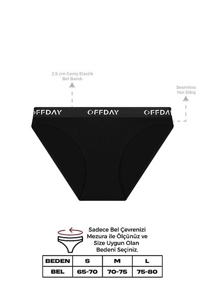 offday Essential Women's Slip 3-Piece Black – Modal Cotton, Natural Structure, Flexible and Sweat-Free, Boxed