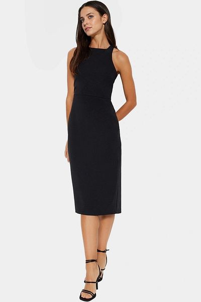 PayBuy Elegant Halter Neck Midi Dress Body-Hugging Cutout Woven Fabric Stylish Casual Style Professional Look