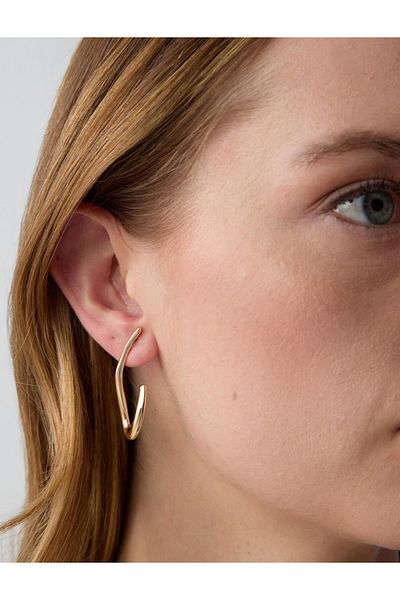 Jimmy Key Gold Color Hook Figured Earrings