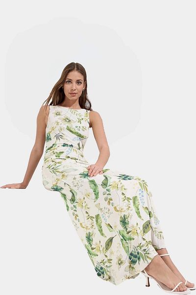 PayBuy Summer Floral Bodycon Dress Maxi Length Knitted Fabric Premium Quality Professional Look Long Lasting