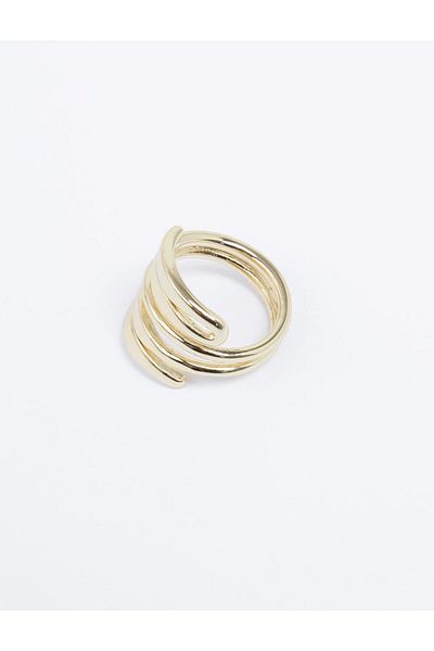 Jimmy Key Gold Color Row Glossy Ring