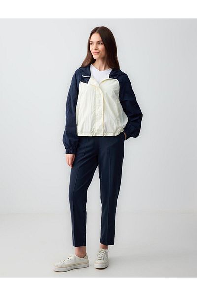 Jimmy Key Ecru Long Sleeve Hooded Woven Raincoat