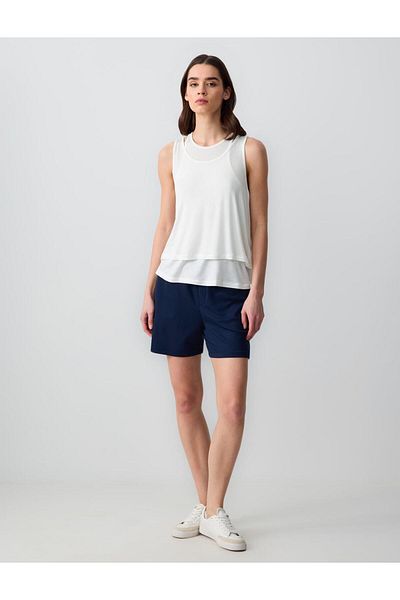 Jimmy Key White Relaxed Fit Round Neck Sleeveless Knitted Blouse