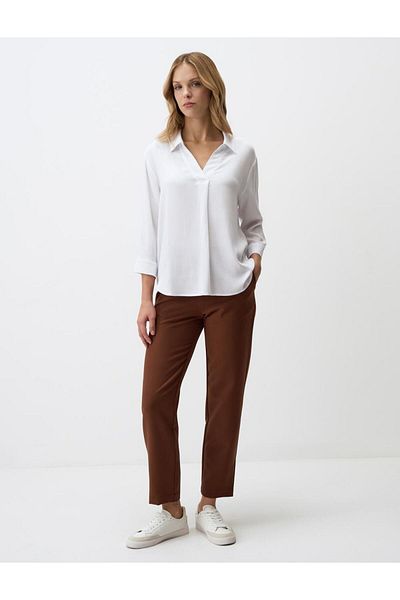 Jimmy Key Bitter Brown High Waist Short Fabric Trousers