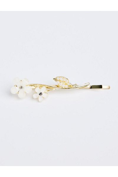 Jimmy Key White Flower Detailed Wire Buckle