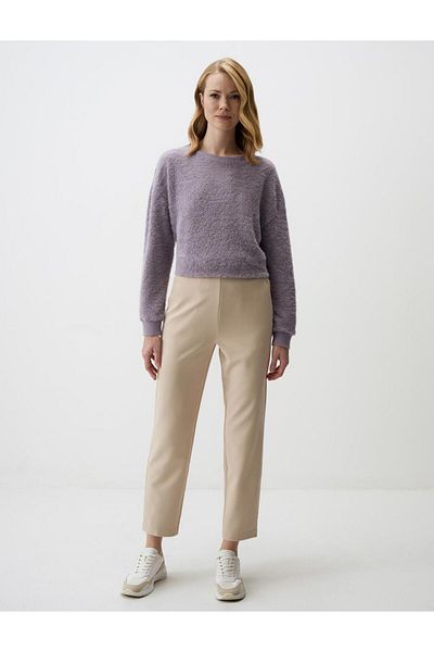 Jimmy Key Beige High Waist Short Fabric Trousers
