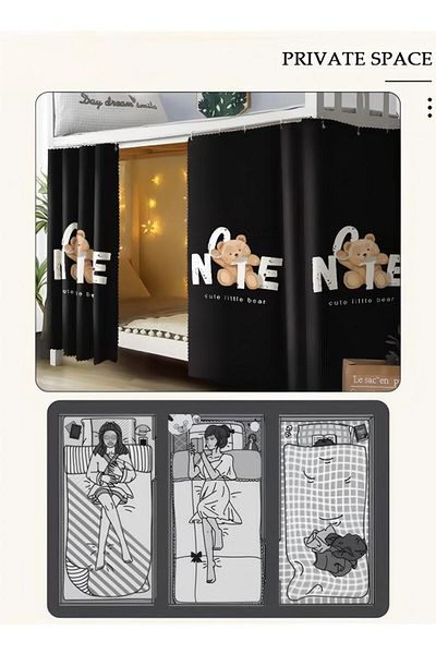 Generic Dormitory Mosquito Net Bed Curtain Integrated Upper And Lower Bunks Blackout Curtain Privacy Curtain