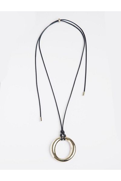 Jimmy Key Gold Color Ring Figured Long Necklace