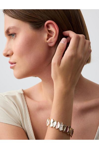 Jimmy Key White Asymmetrical Patterned Bracelet
