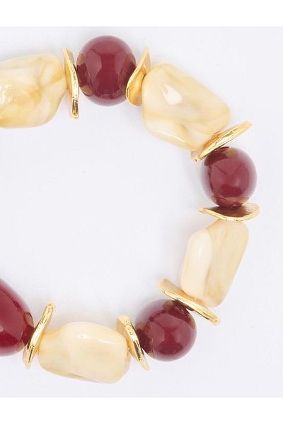 Jimmy Key Brown Thick Bead Detailed Bracelet