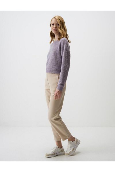 Jimmy Key Beige High Waist Short Fabric Trousers