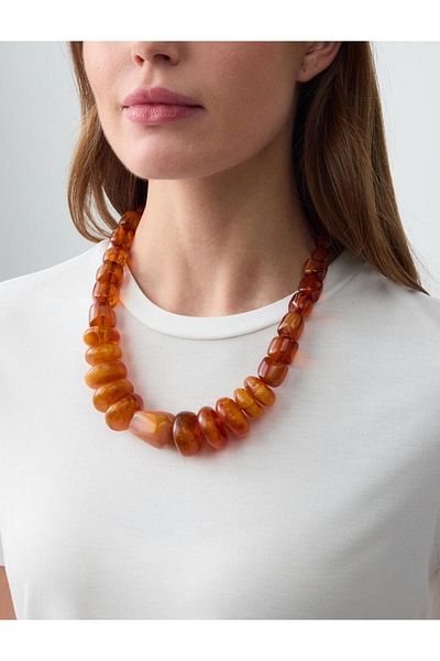 Jimmy Key Mixed Thick Beads Adjustable Necklace