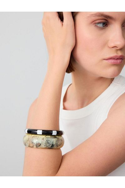 Jimmy Key Mixed Marble Look Double Bracelet Set