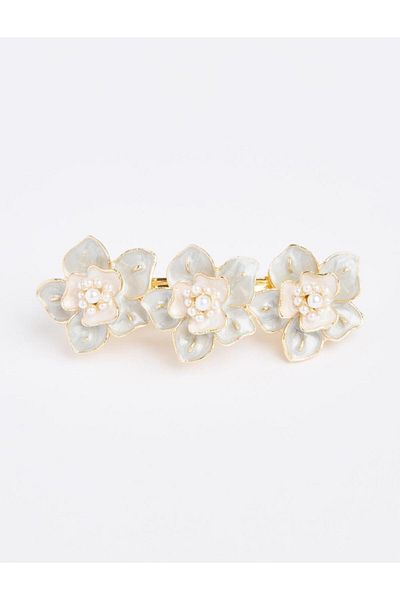 Jimmy Key White Triple Flower Detailed Buckle