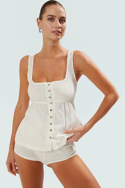 PayBuy Summer Cotton Raglan Sleeve Blouse Shorts Set Beach Fashion Comfortable and Stylish