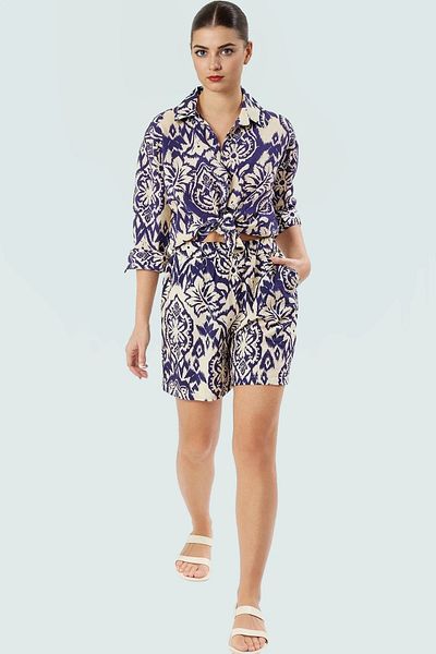 PayBuy Summer Multi-Ethnic Patterned Viscose Shirt Shorts Set Premium Quality Special Design Carefully Selected