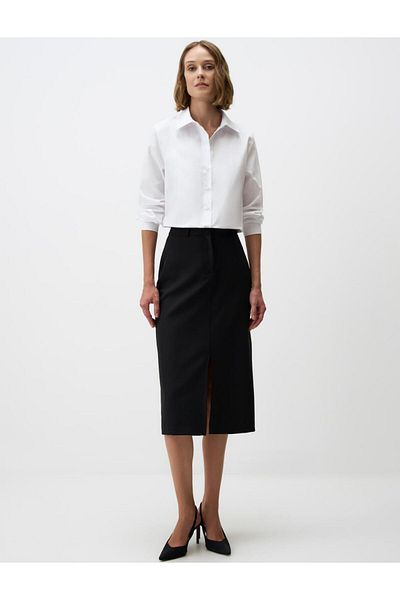 Jimmy Key White Straight Cut Long Sleeve Woven Shirt