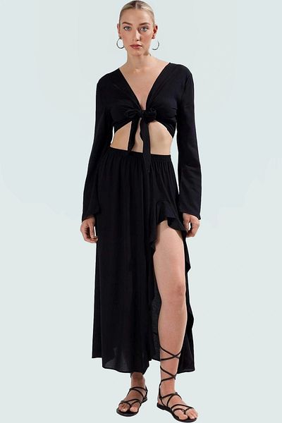 PayBuy Summer Multi-Pattern Viscose Blouse Skirt Set Long-Lasting Modern Style for Beach Chic