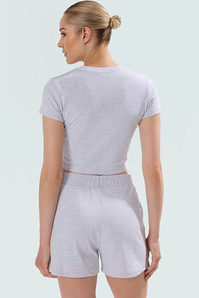 PayBuy Women's Melange Short Shorts Knitted Cotton Comfortable Daily Sports Special Design High Quality
