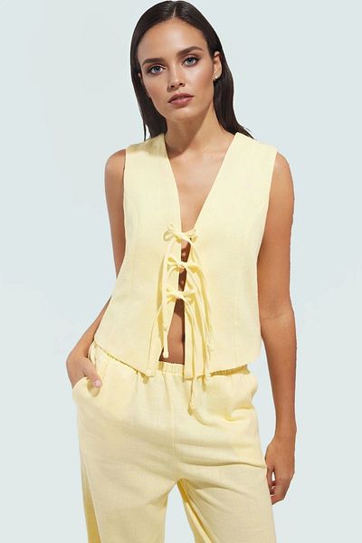 PayBuy Women's Linen Look Tie-Up Blouse and Wide-Leg Pants Set Comfortable Cut Superior Material