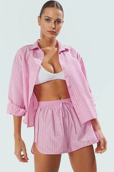 PayBuy Stylish Striped Cotton Shirt Shorts Beach Suit Summer Casual Combination Look High Quality