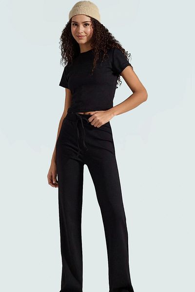 PayBuy Women's Crew Neck Short Sleeve Cotton Polyester Stretchy Suit Durable Material for Daily Wear