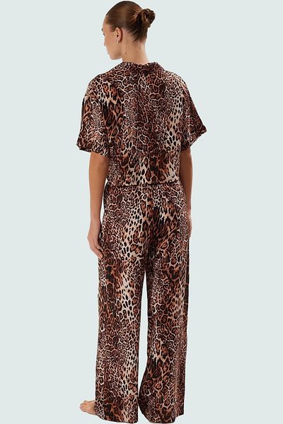 PayBuy Stylish Leopard Print Viscose Beach Suit Relaxed Fit Summer Combination Quality Craftsmanship Trend Design