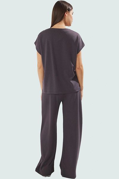 PayBuy Oversize V Neck Knitted Bottom Top Set Comfortable Casual Style Professional Look